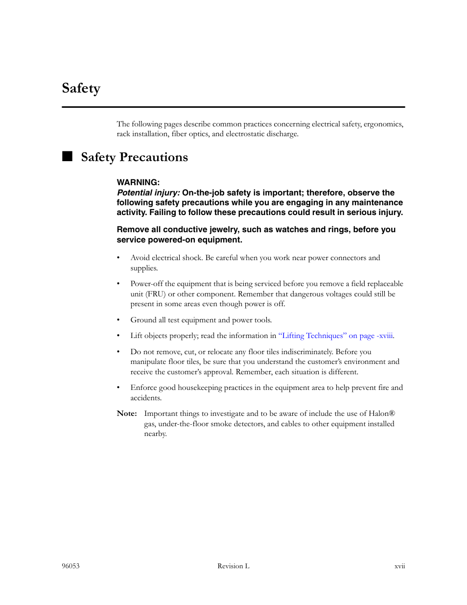 Safety, Safety precautions | Sun Microsystems StorageTek L40 User Manual | Page 19 / 92