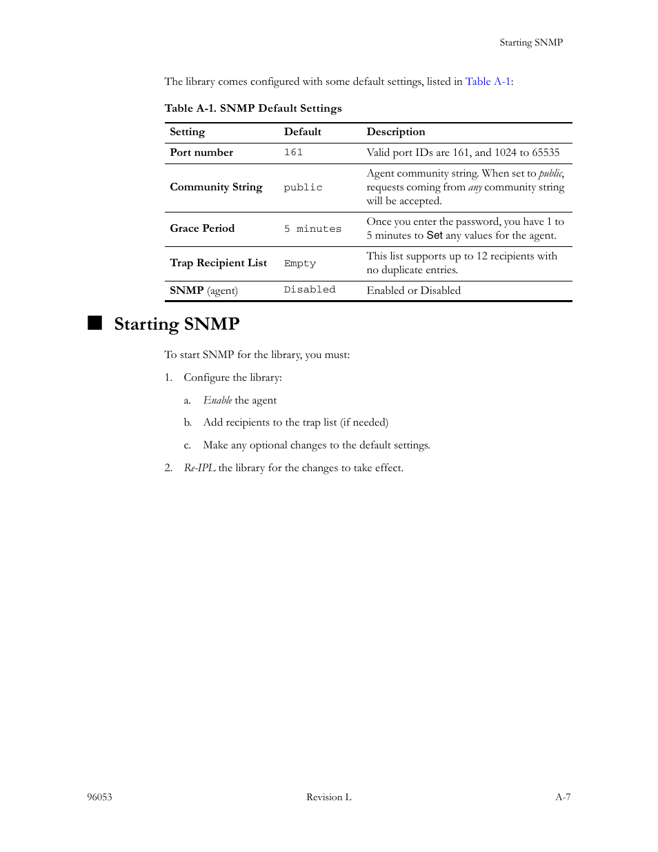 Starting snmp | Sun Microsystems StorageTek L40 User Manual | Page 83 / 92