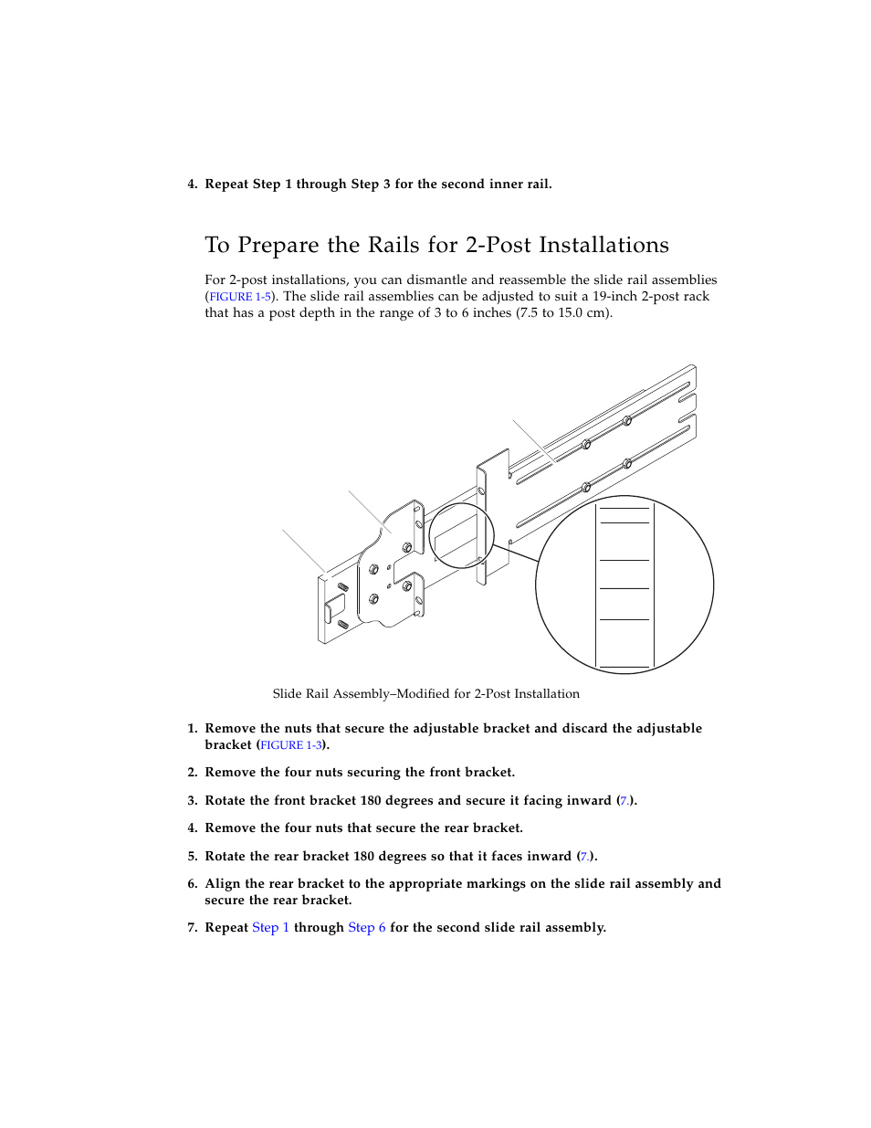 To prepare the rails for 2-post installations, Figure 1-5 | Sun Microsystems SERVER 1290 User Manual | Page 20 / 76