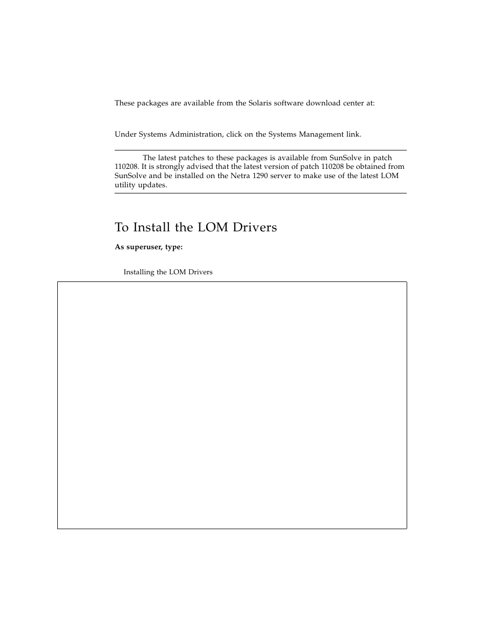 To install the lom drivers | Sun Microsystems SERVER 1290 User Manual | Page 60 / 76