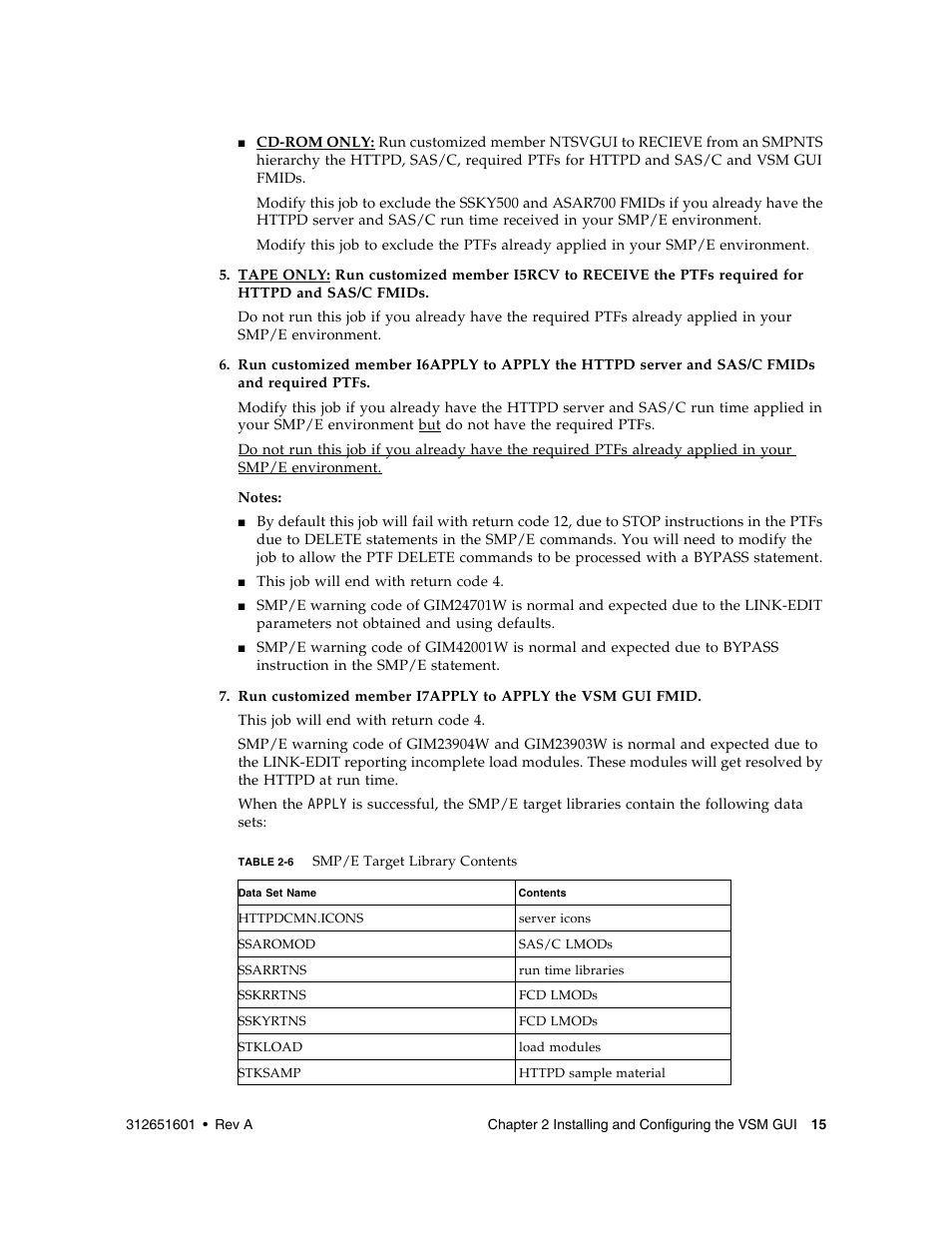 Table 2-6 | Sun Microsystems SUN STORAGETEK VSM GUI User Manual | Page 33 / 68