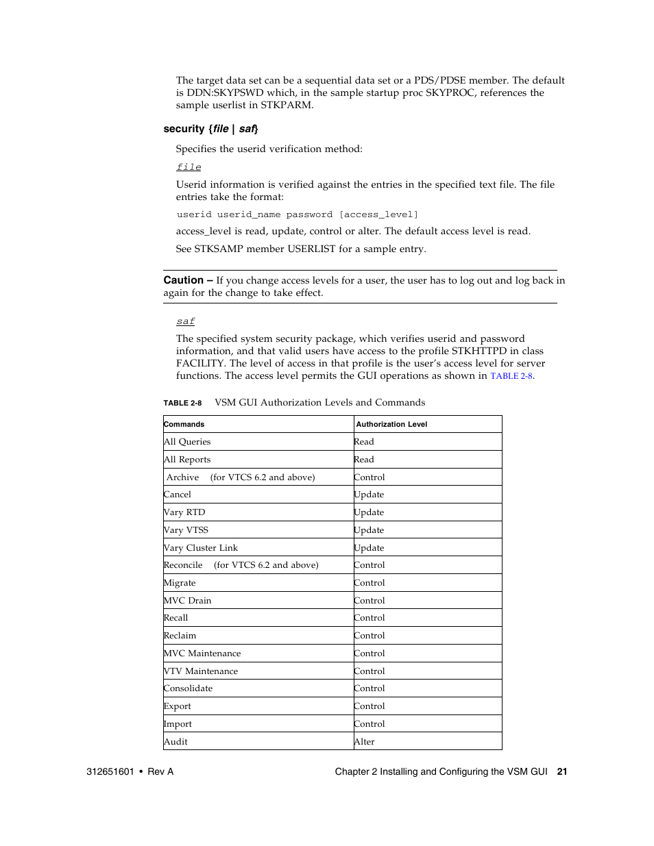 Table 2-8 | Sun Microsystems SUN STORAGETEK VSM GUI User Manual | Page 39 / 68