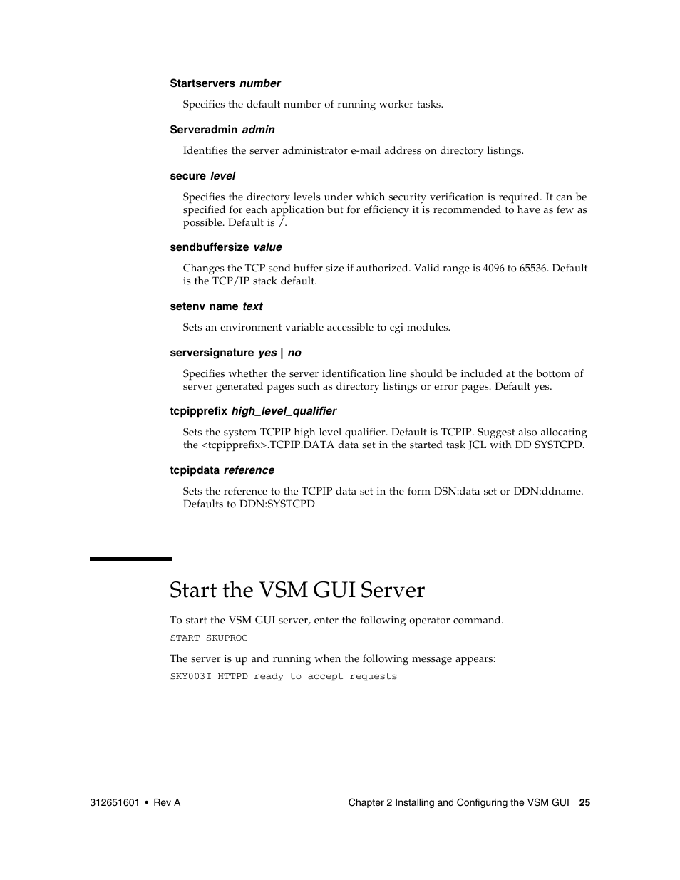 Start the vsm gui server | Sun Microsystems SUN STORAGETEK VSM GUI User Manual | Page 43 / 68