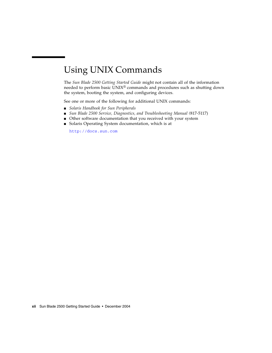 Using unix commands | Sun Microsystems Sun Blade 2500 User Manual | Page 12 / 56