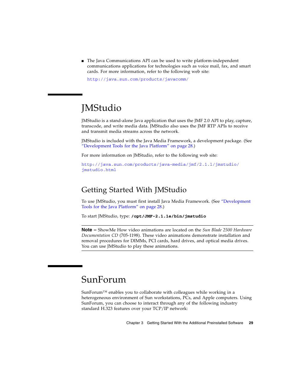 Jmstudio, Getting started with jmstudio, Sunforum | Sun Microsystems Sun Blade 2500 User Manual | Page 45 / 56