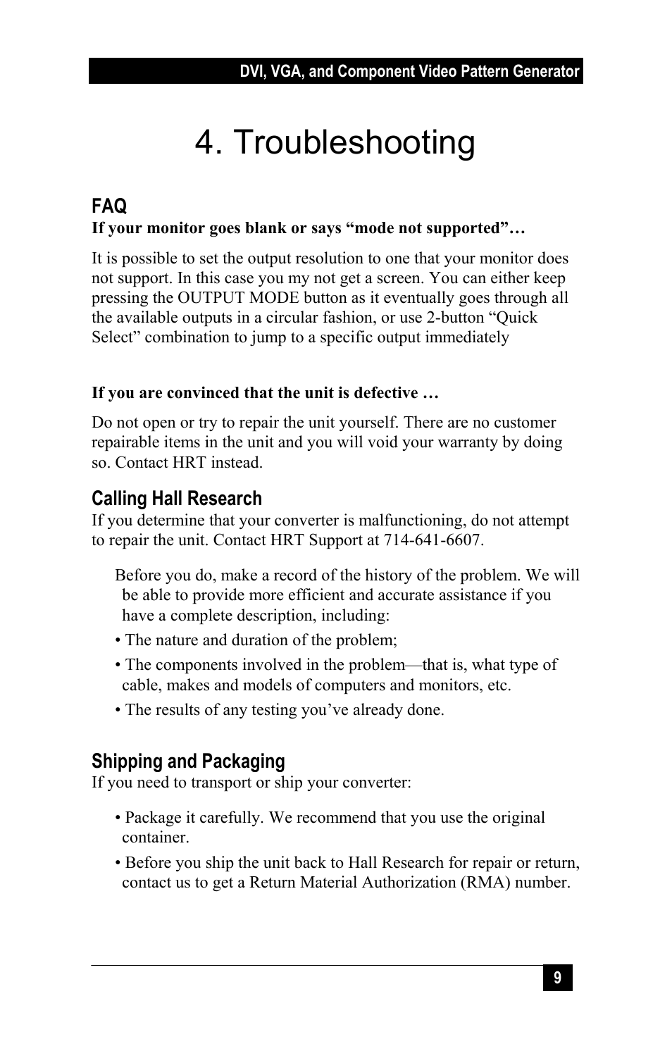 Troubleshooting | Sun Microsystems DVC-3 User Manual | Page 11 / 16
