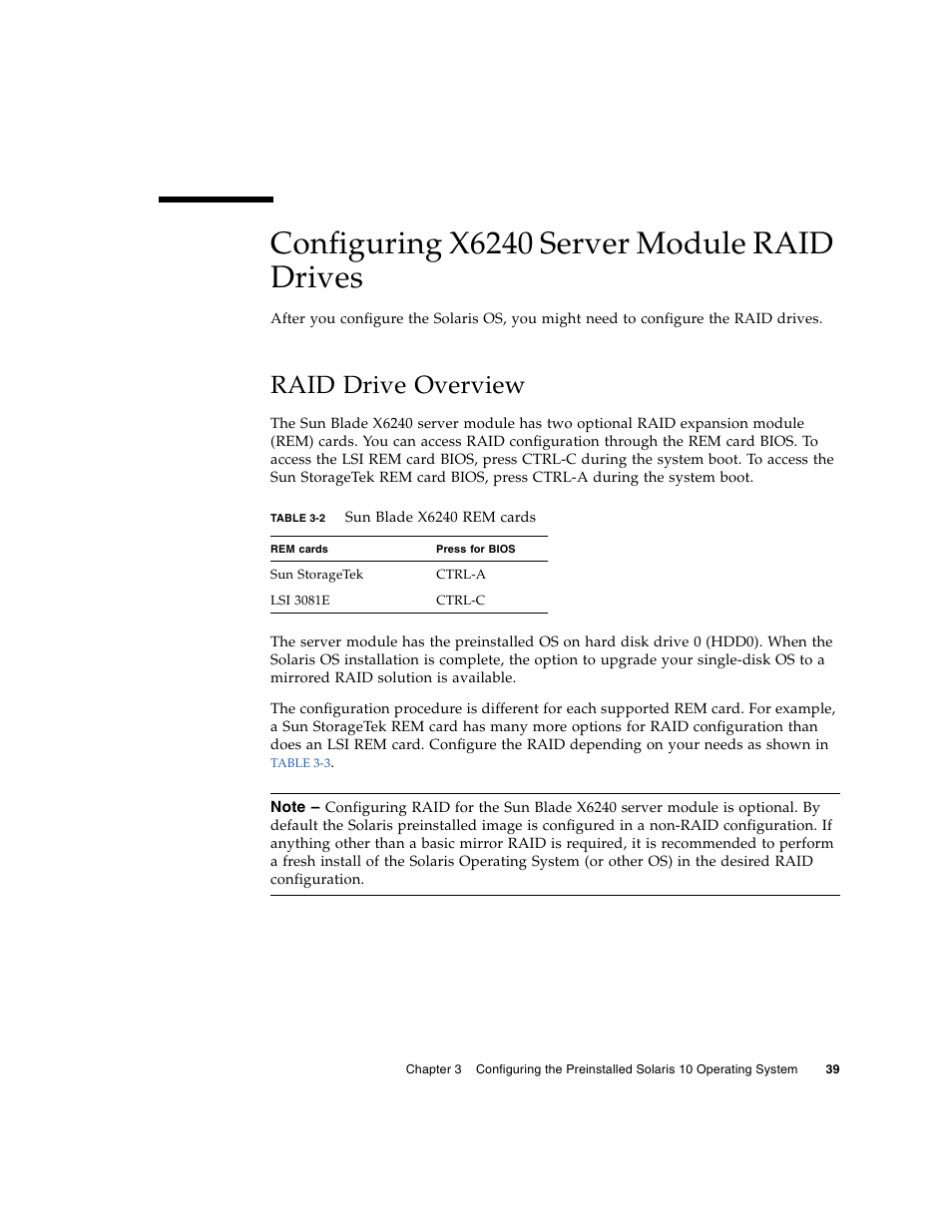 Configuring x6240 server module raid drives, Raid drive overview | Sun Microsystems X6240 User Manual | Page 51 / 72