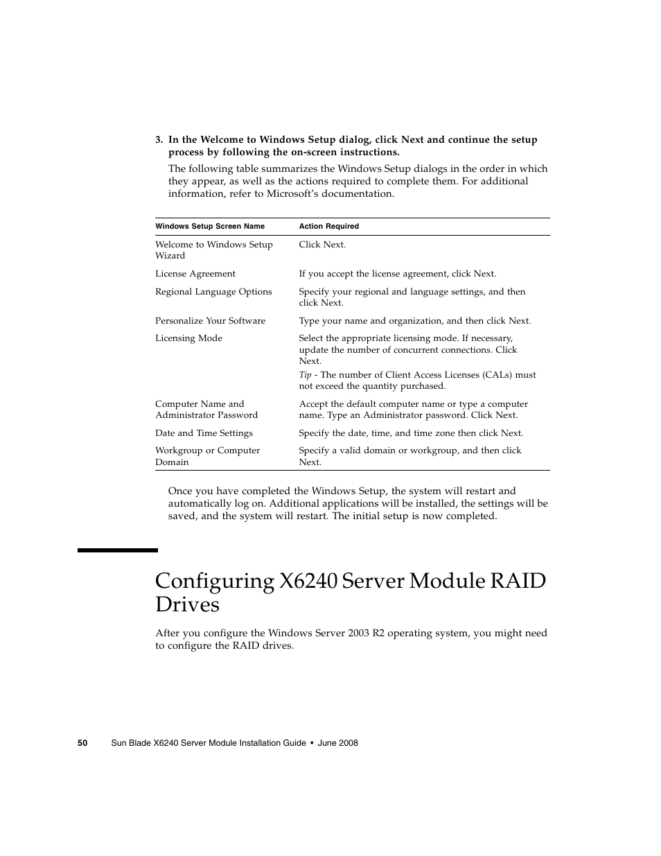 Configuring x6240 server module raid drives | Sun Microsystems X6240 User Manual | Page 62 / 72