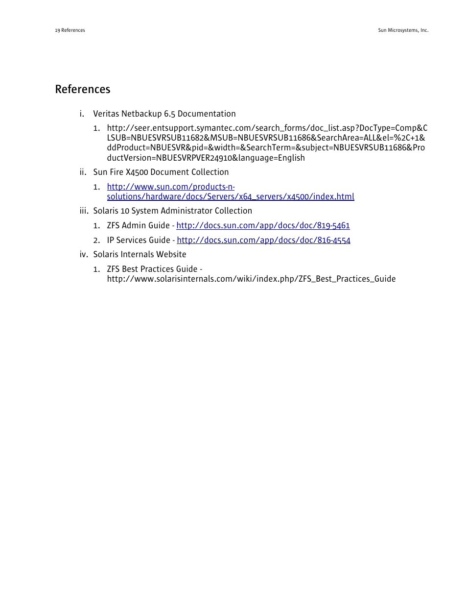 References | Sun Microsystems SUN FIRE X4500 User Manual | Page 20 / 20