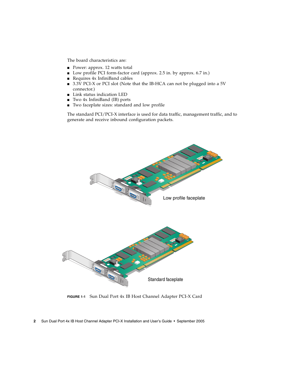 Figure 1-1, Standard faceplate | Sun Microsystems PCI User Manual | Page 24 / 50