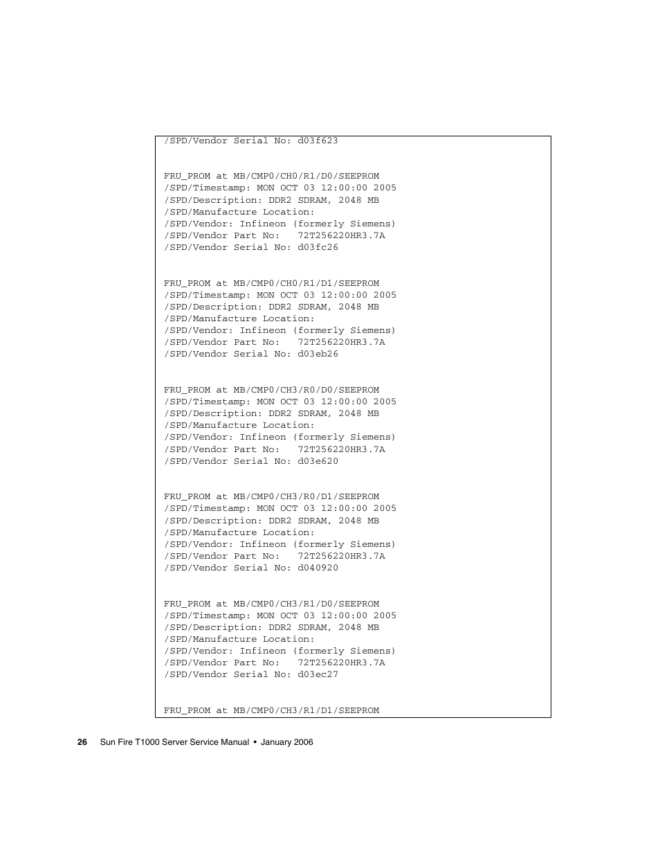 Sun Microsystems Sun Fire T1000 User Manual | Page 38 / 90