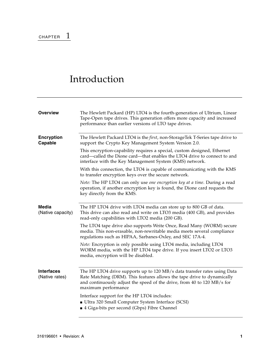 1) introduction, Introduction | Sun Microsystems StorageTek HP LTO4 User Manual | Page 9 / 38