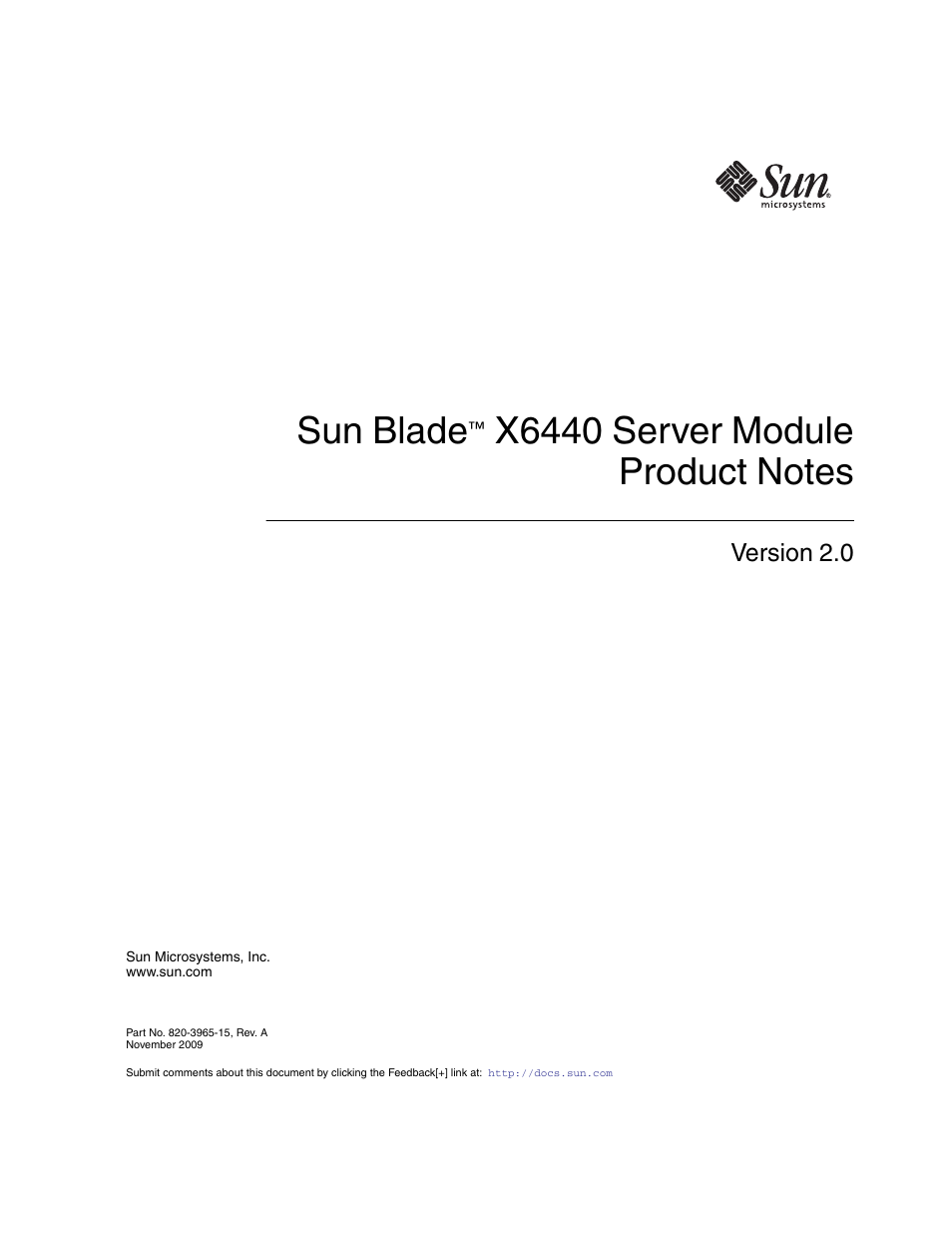 Sun Microsystems SUN BLADETM X6440 User Manual | 28 pages