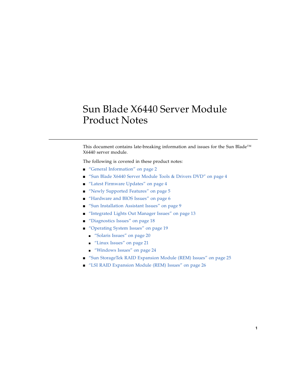 Sun blade x6440 server module product notes | Sun Microsystems SUN BLADETM X6440 User Manual | Page 3 / 28