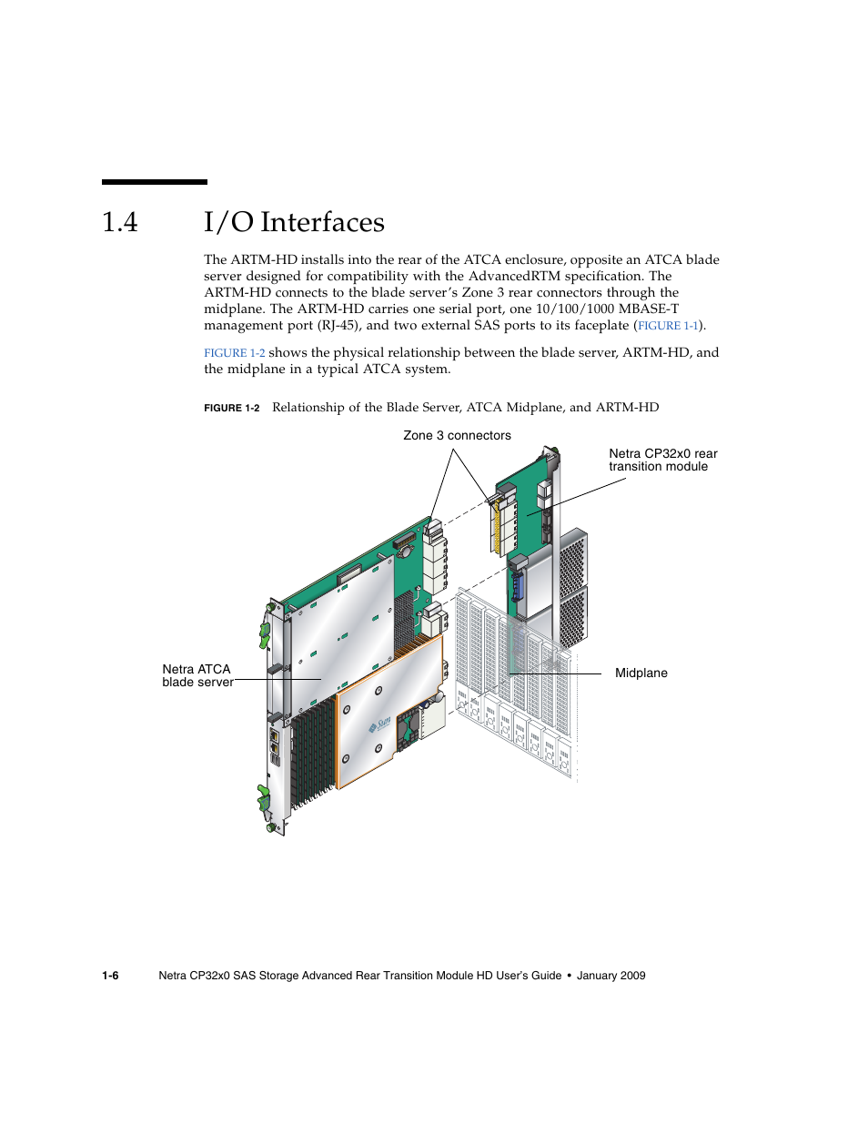 4 i/o interfaces, I/o interfaces, Figure 1-2 | Sun Microsystems Netra CP32x0 User Manual | Page 22 / 66