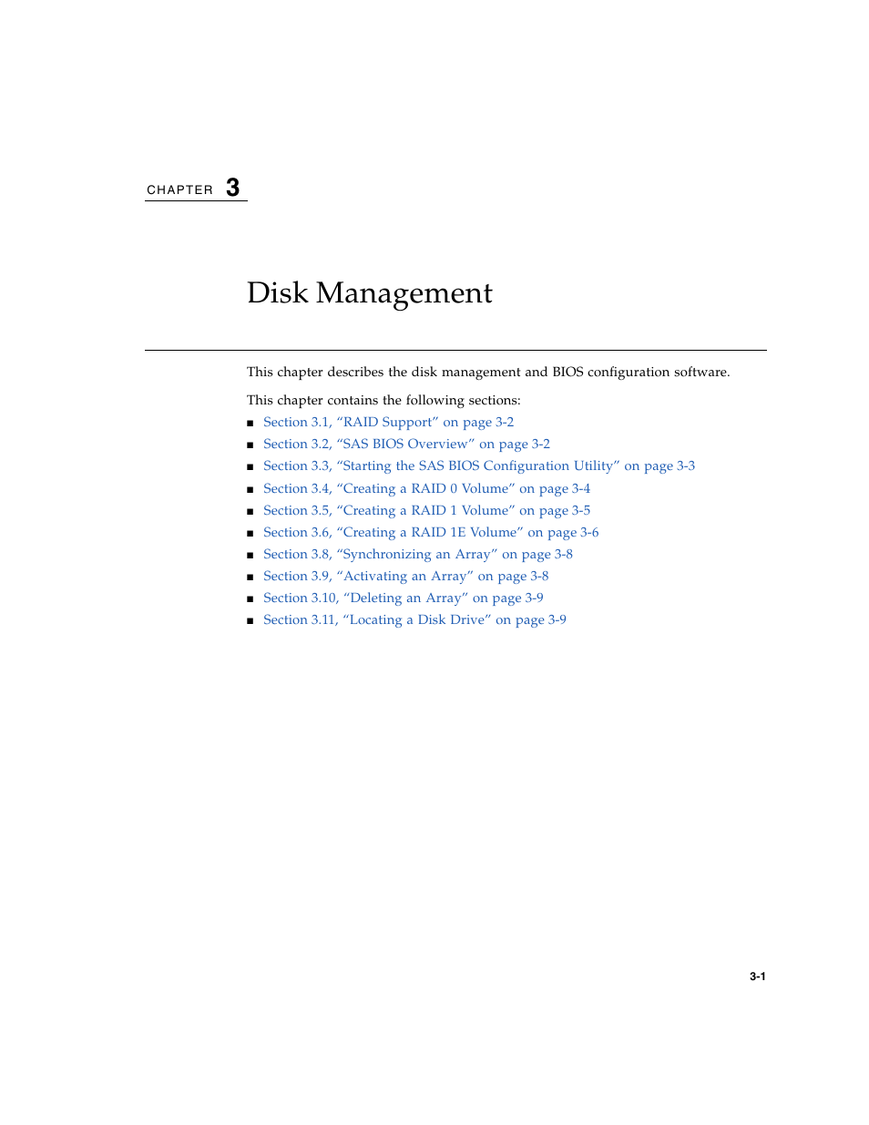 Disk management, Chapter 3 | Sun Microsystems Netra CP32x0 User Manual | Page 45 / 66