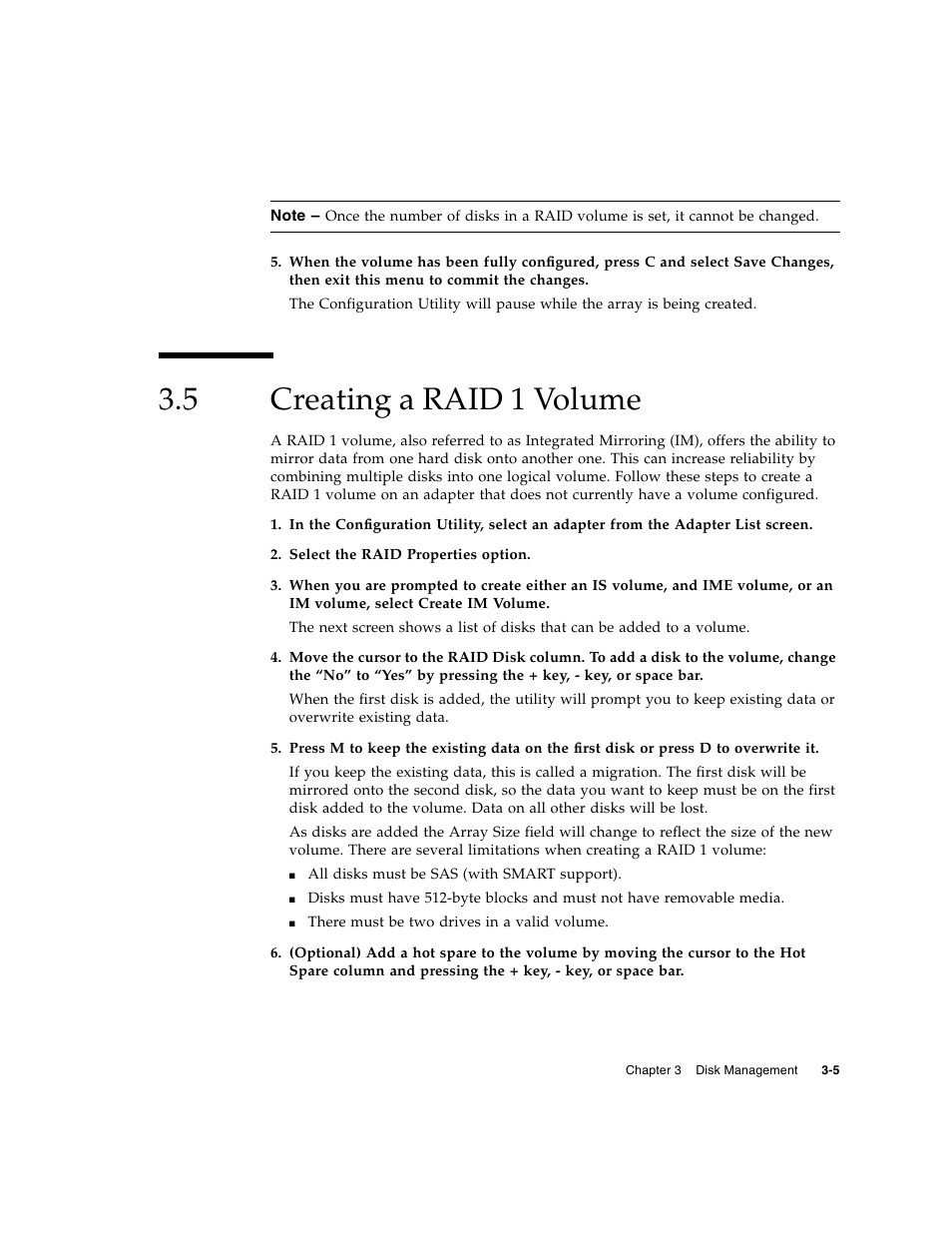 5 creating a raid 1 volume, Creating a raid 1 volume | Sun Microsystems Netra CP32x0 User Manual | Page 49 / 66