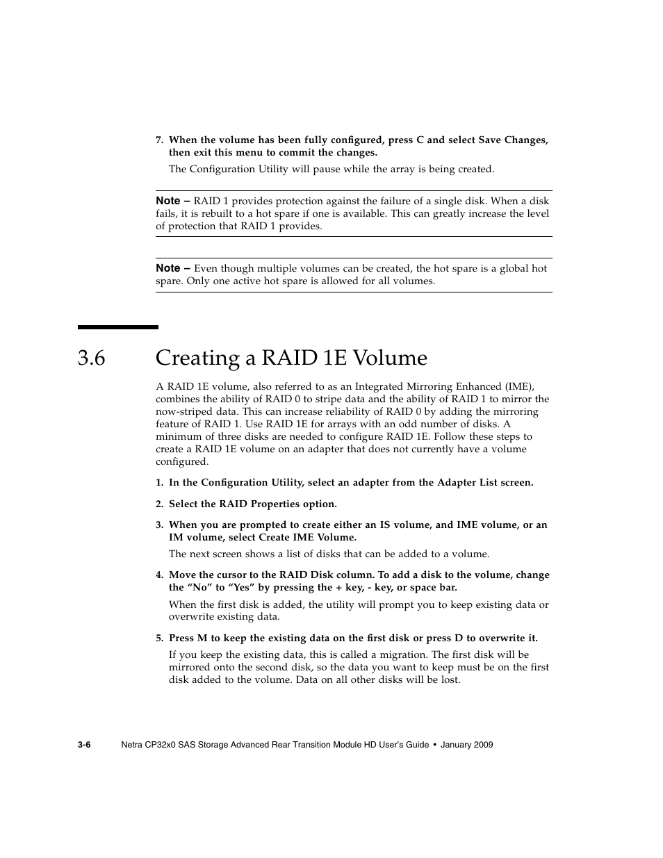 6 creating a raid 1e volume, Creating a raid 1e volume | Sun Microsystems Netra CP32x0 User Manual | Page 50 / 66