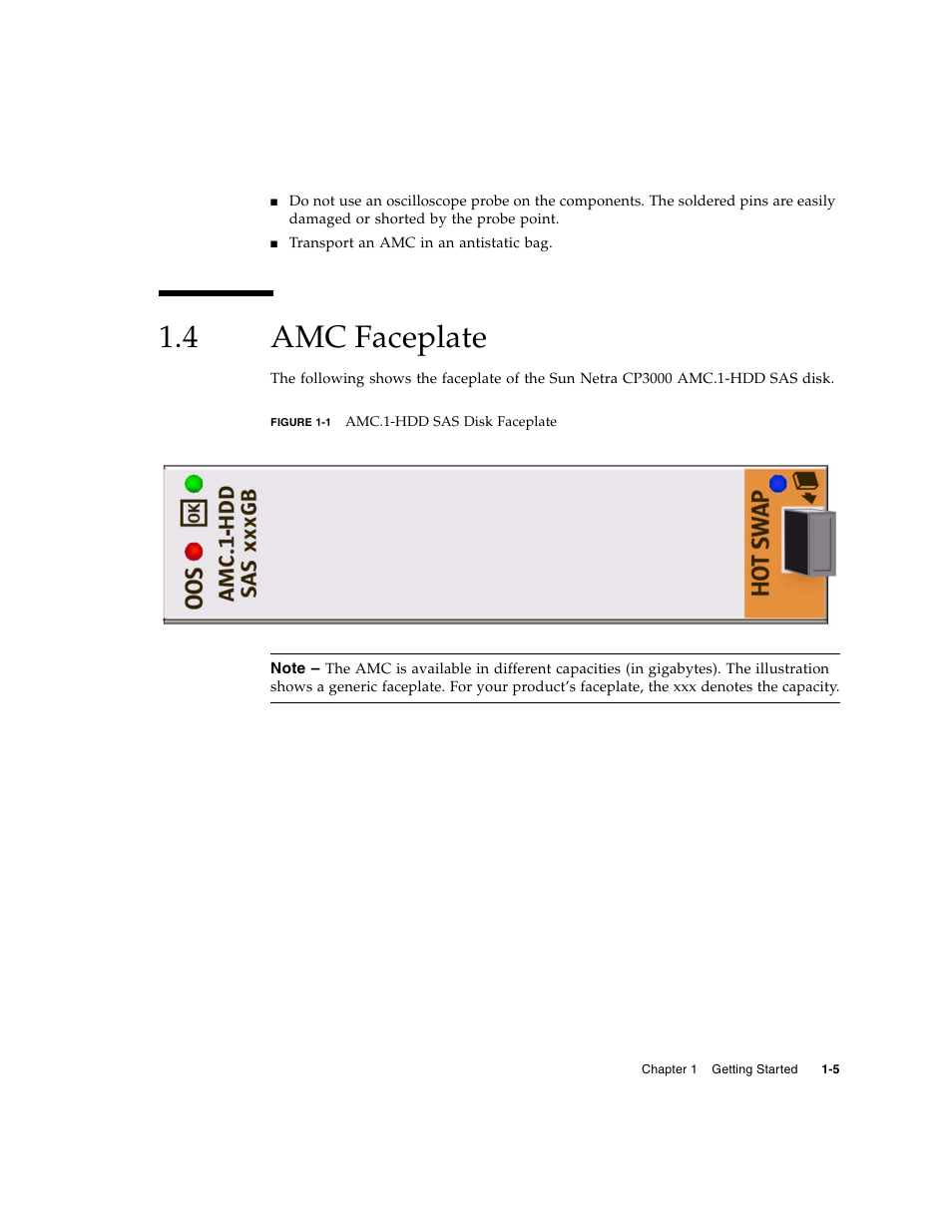 4 amc faceplate, Amc faceplate | Sun Microsystems SUN NETRA CP3000 User Manual | Page 15 / 72