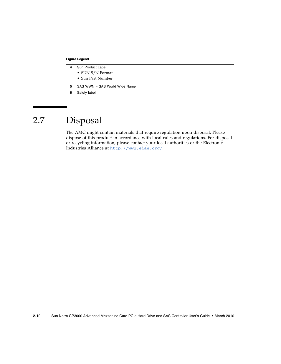 7 disposal, Disposal | Sun Microsystems SUN NETRA CP3000 User Manual | Page 40 / 72