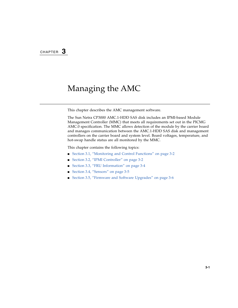 Managing the amc | Sun Microsystems SUN NETRA CP3000 User Manual | Page 41 / 72
