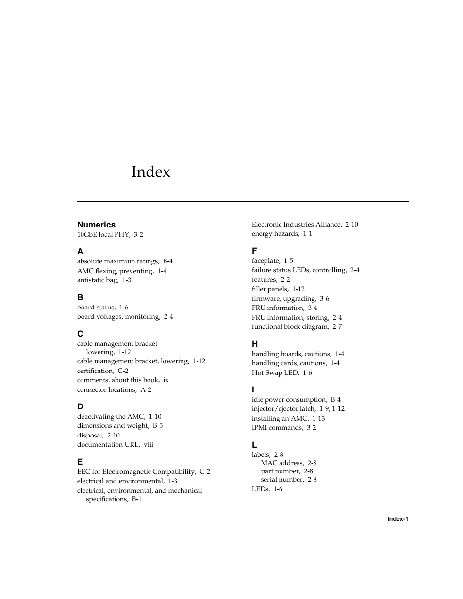 Index, Index–1 | Sun Microsystems SUN NETRA CP3000 User Manual | Page 71 / 72