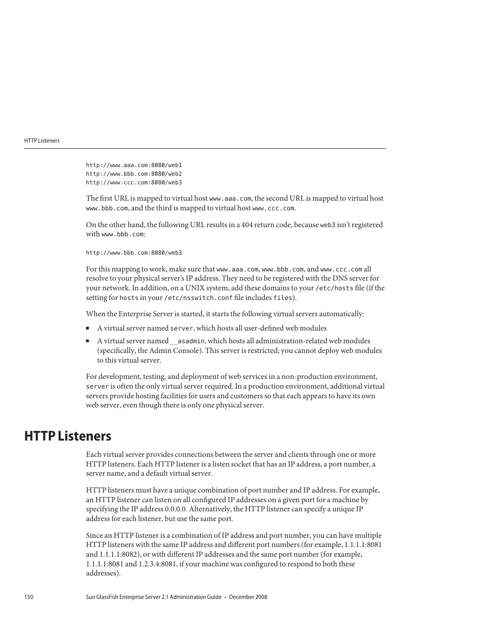 Http listeners | Sun Microsystems GLASSFISH ENTERPRISE 820433510 User Manual | Page 150 / 256
