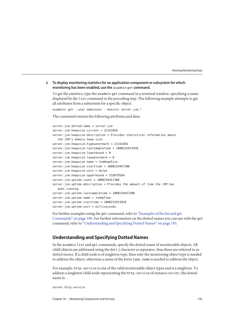 Understanding and specifying dotted names | Sun Microsystems GLASSFISH ENTERPRISE 820433510 User Manual | Page 195 / 256