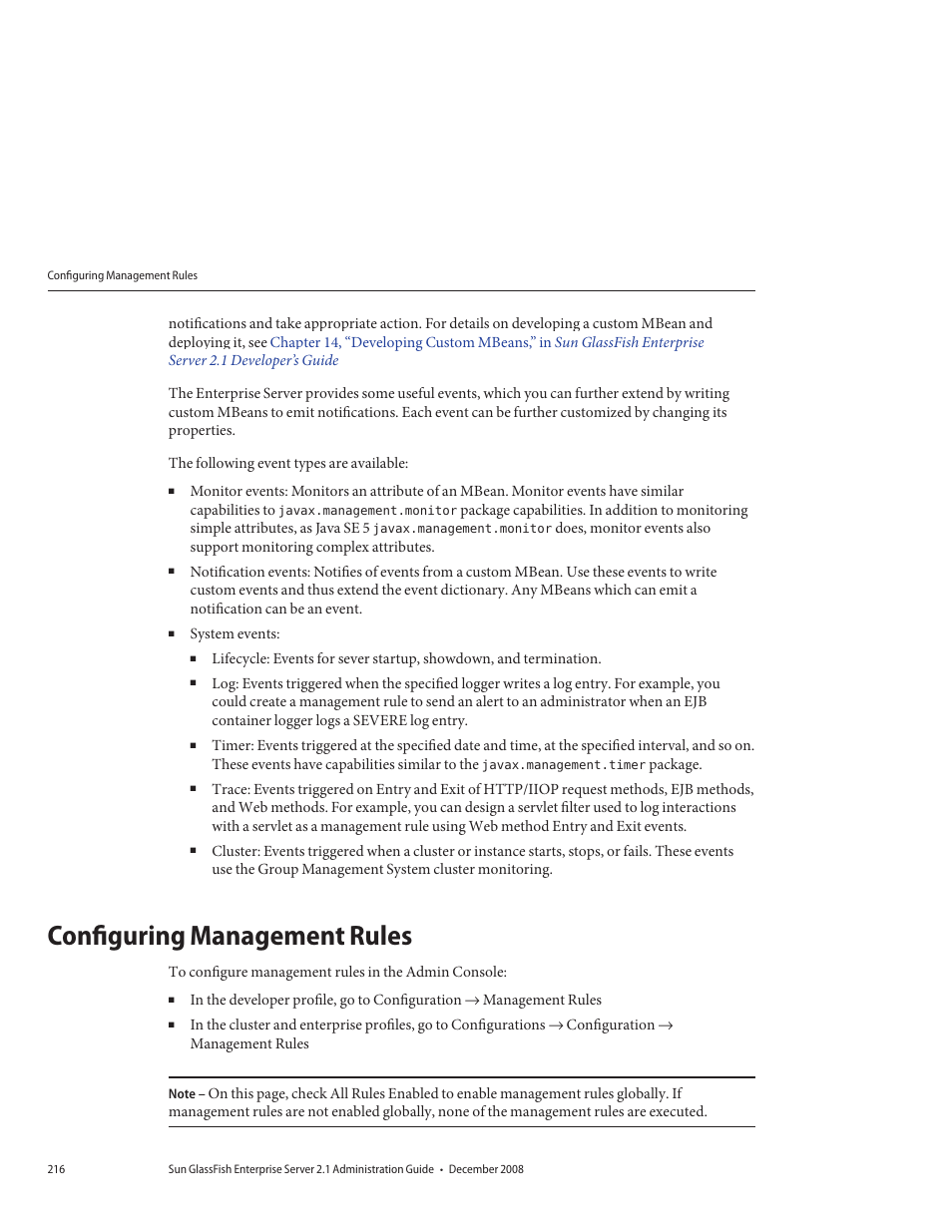 Configuring management rules | Sun Microsystems GLASSFISH ENTERPRISE 820433510 User Manual | Page 216 / 256