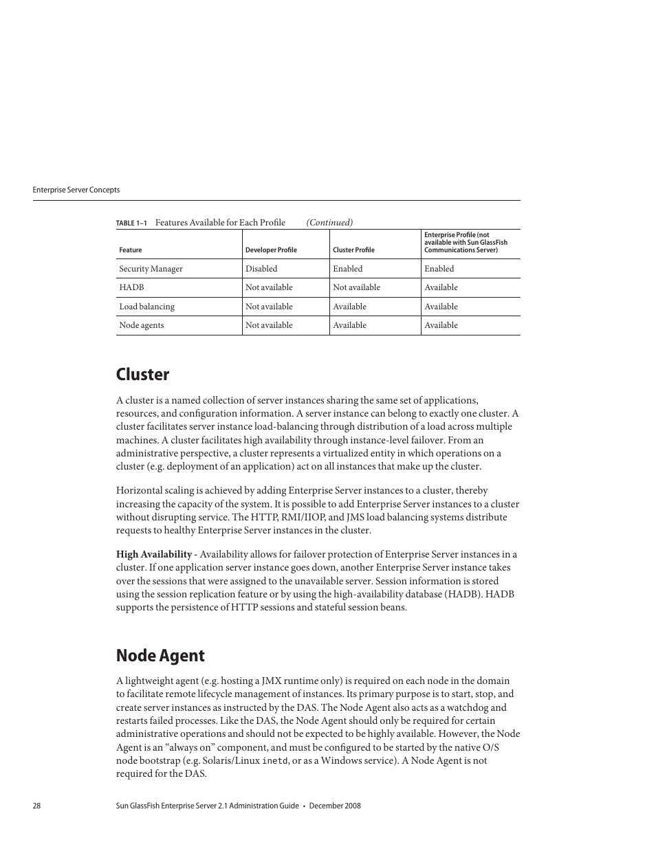 Cluster, Node agent | Sun Microsystems GLASSFISH ENTERPRISE 820433510 User Manual | Page 28 / 256