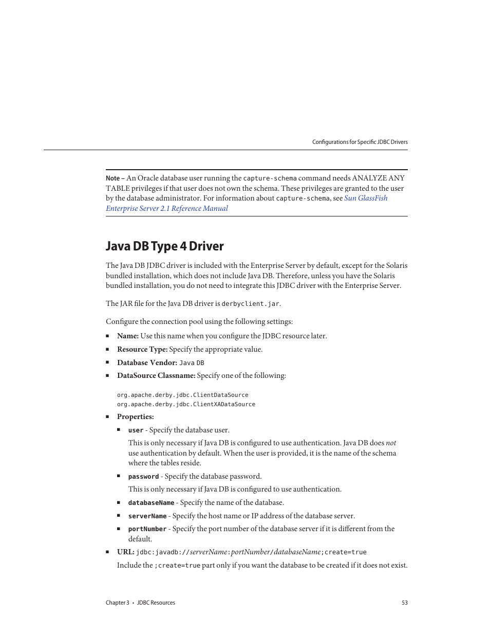 Java db type 4 driver | Sun Microsystems GLASSFISH ENTERPRISE 820433510 User Manual | Page 53 / 256