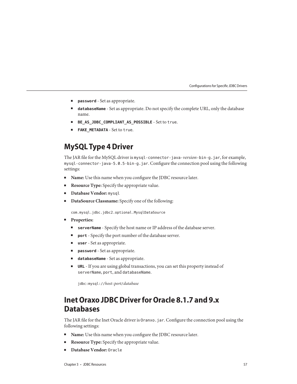 Mysql type 4 driver | Sun Microsystems GLASSFISH ENTERPRISE 820433510 User Manual | Page 57 / 256