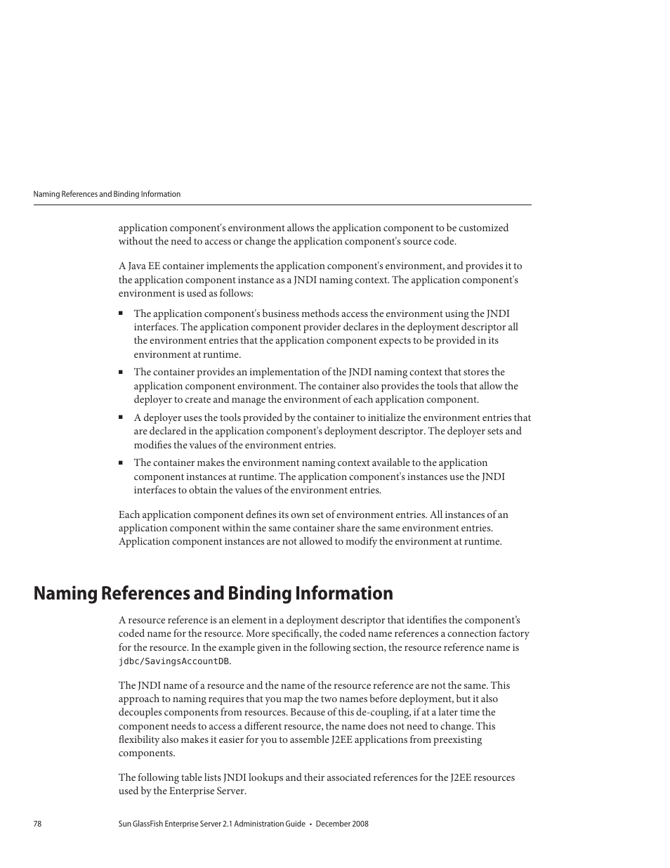 Naming references and binding information | Sun Microsystems GLASSFISH ENTERPRISE 820433510 User Manual | Page 78 / 256