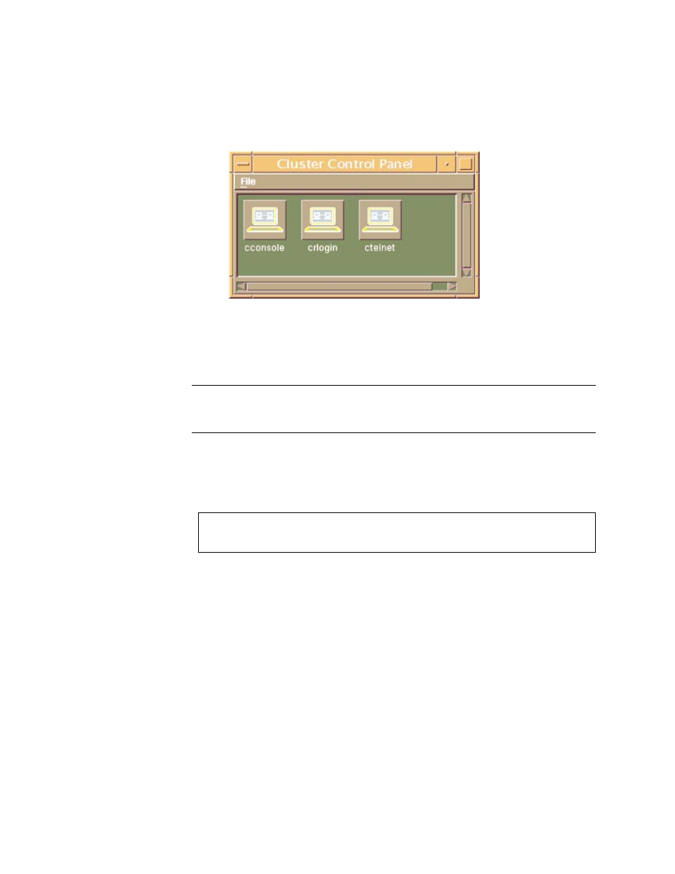 Figure26 cluster control panel window | Sun Microsystems 4500/3 User Manual | Page 51 / 82
