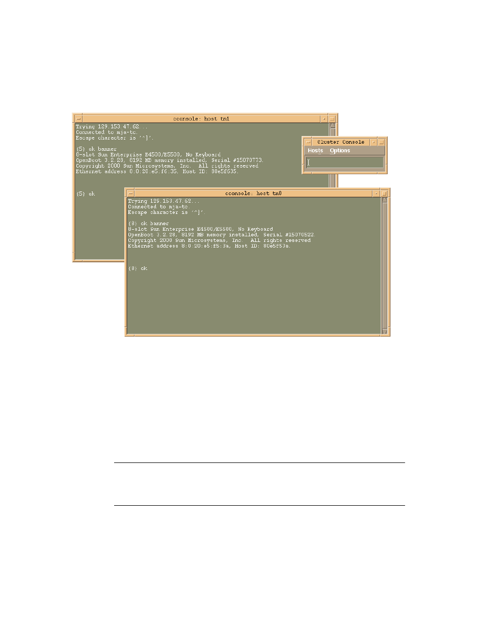 Figure27 cluster nodes console windows | Sun Microsystems 4500/3 User Manual | Page 52 / 82