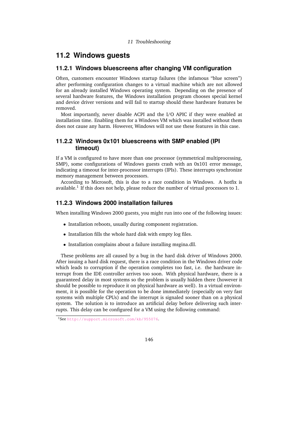 2 windows guests, 3 windows 2000 installation failures | Sun Microsystems VIRTUALBOX 3.0.0 User Manual | Page 146 / 259