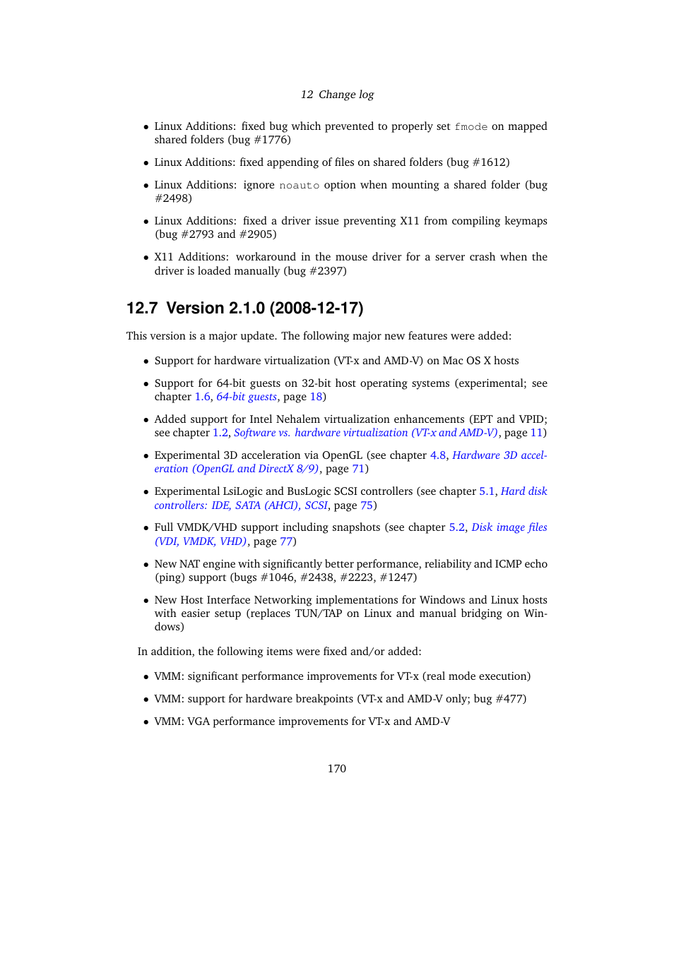 7 version 2.1.0 (2008-12-17) | Sun Microsystems VIRTUALBOX 3.0.0 User Manual | Page 170 / 259