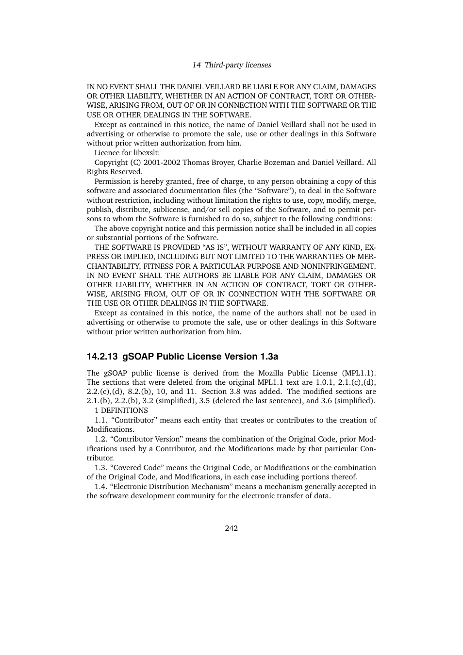 13 gsoap public license version 1.3a, 13gsoap public license version 1.3a, Gsoap public license version 1.3a | Sun Microsystems VIRTUALBOX 3.0.0 User Manual | Page 242 / 259