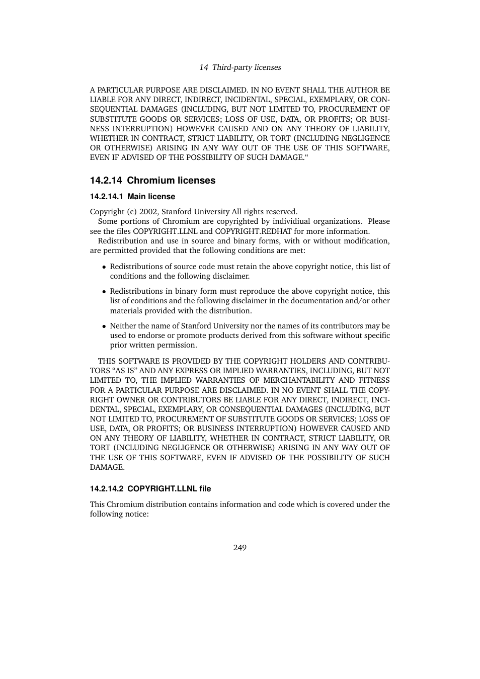 14 chromium licenses, 14chromium licenses, Chromium licenses | Sun Microsystems VIRTUALBOX 3.0.0 User Manual | Page 249 / 259