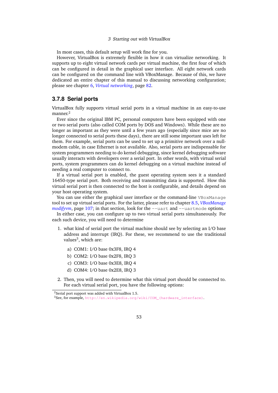 8 serial ports, Serial ports | Sun Microsystems VIRTUALBOX 3.0.0 User Manual | Page 53 / 259