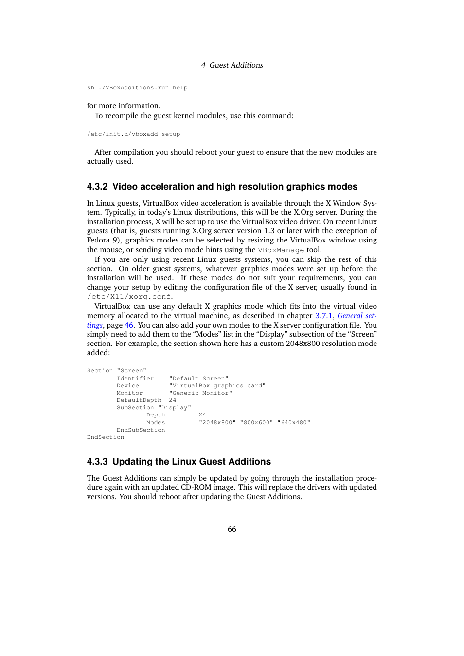 3 updating the linux guest additions, Updating the linux guest additions | Sun Microsystems VIRTUALBOX 3.0.0 User Manual | Page 66 / 259