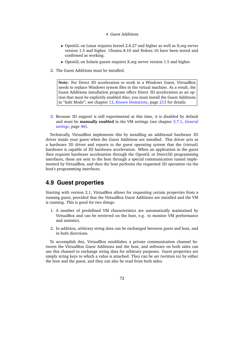 9 guest properties, Guest properties | Sun Microsystems VIRTUALBOX 3.0.0 User Manual | Page 72 / 259