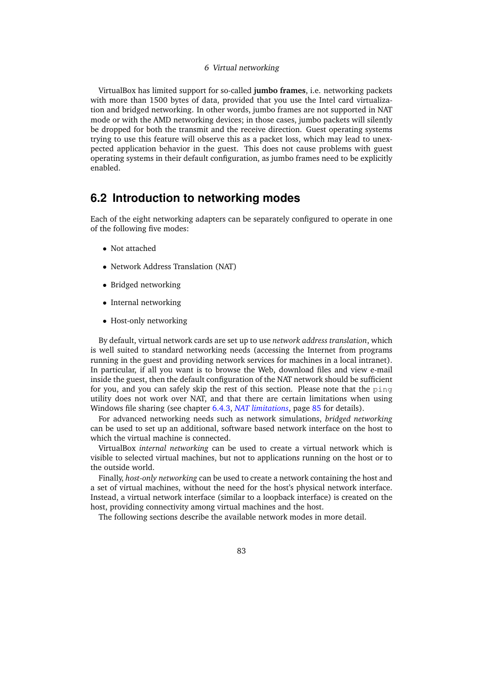 2 introduction to networking modes, Introduction to networking modes | Sun Microsystems VIRTUALBOX 3.0.0 User Manual | Page 83 / 259