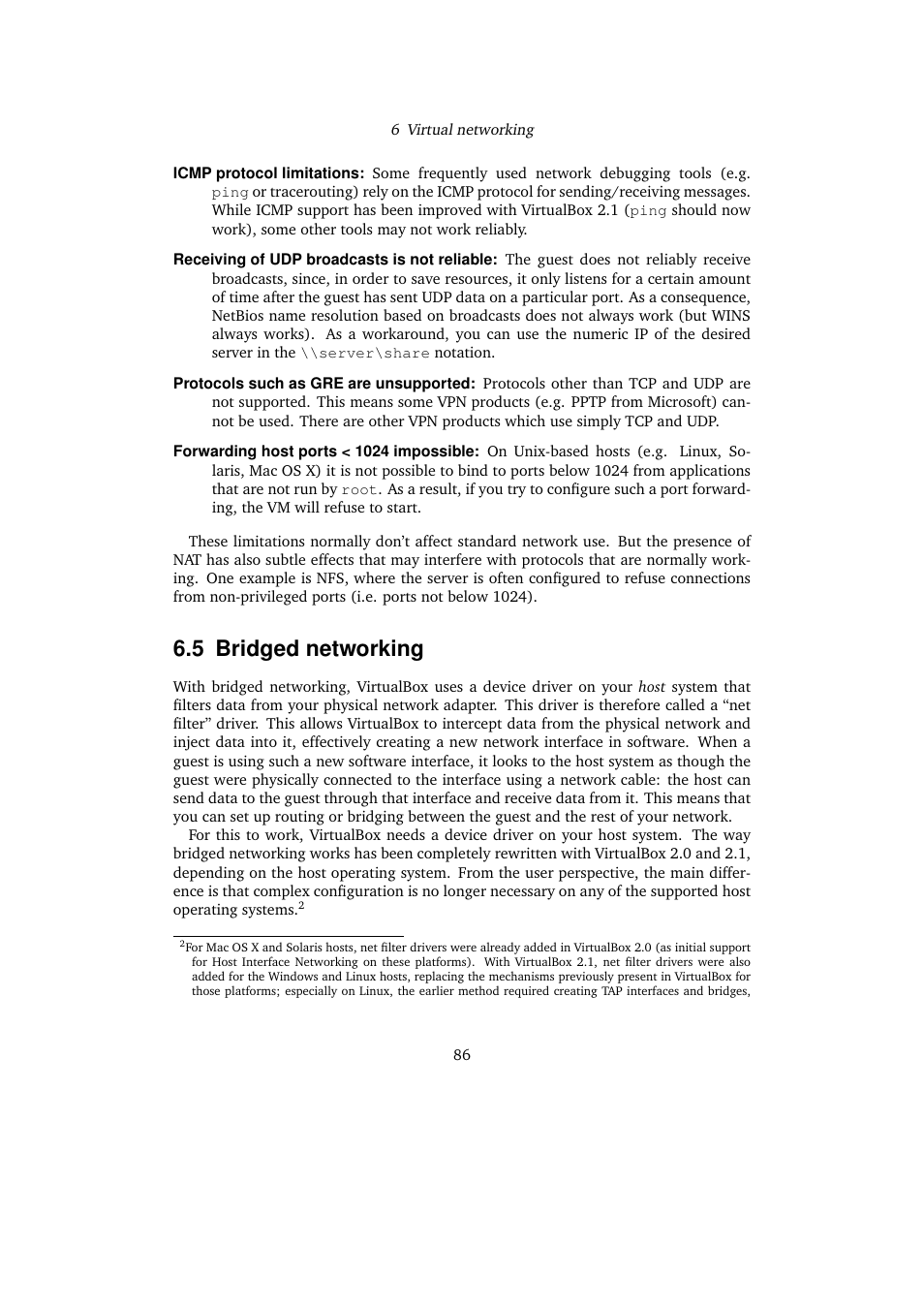 5 bridged networking, Bridged networking | Sun Microsystems VIRTUALBOX 3.0.0 User Manual | Page 86 / 259