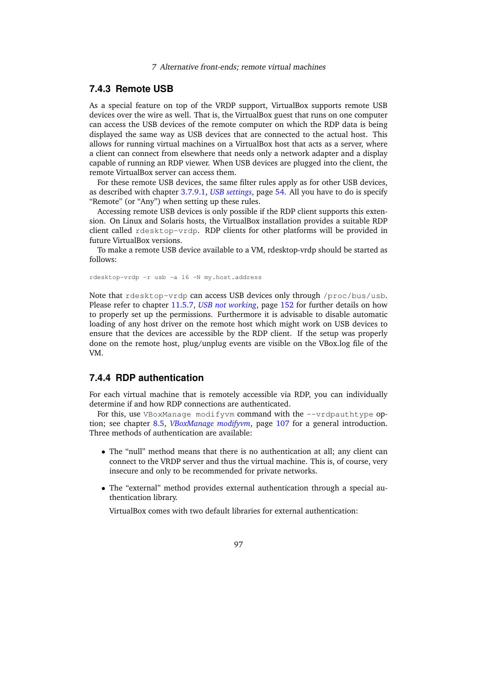 3 remote usb, 4 rdp authentication, Remote usb | Rdp authentication, Remote | Sun Microsystems VIRTUALBOX 3.0.0 User Manual | Page 97 / 259