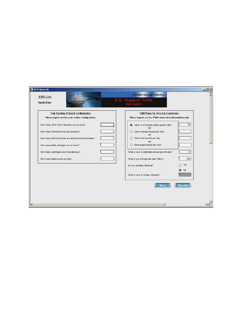 Vsm sizer tool, Vsm sizer tool -29, Figure 2-2. vsm sizer tool -29 | Sun Microsystems StorageTek 96257 User Manual | Page 29 / 118