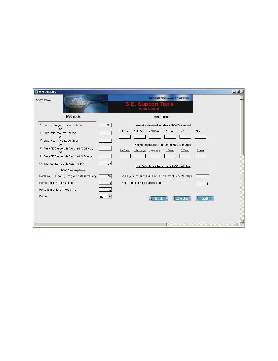 Mvc sizer tool, Mvc sizer tool -30, Figure 2-3. mvc sizer tool -30 | Sun Microsystems StorageTek 96257 User Manual | Page 30 / 118