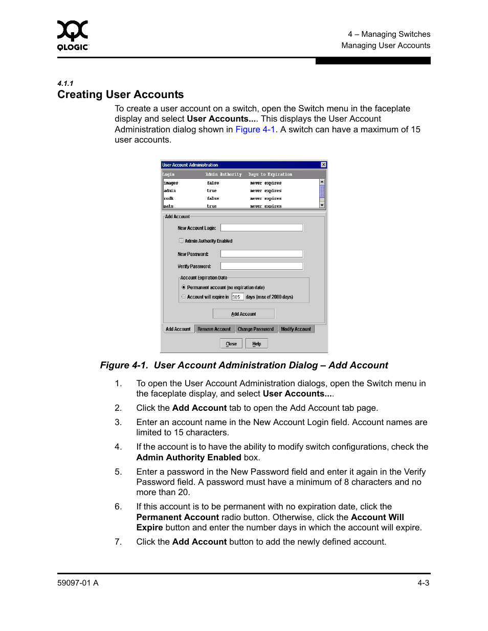 1 creating user accounts, Creating user accounts -3 | Sun Microsystems 5602 User Manual | Page 107 / 324