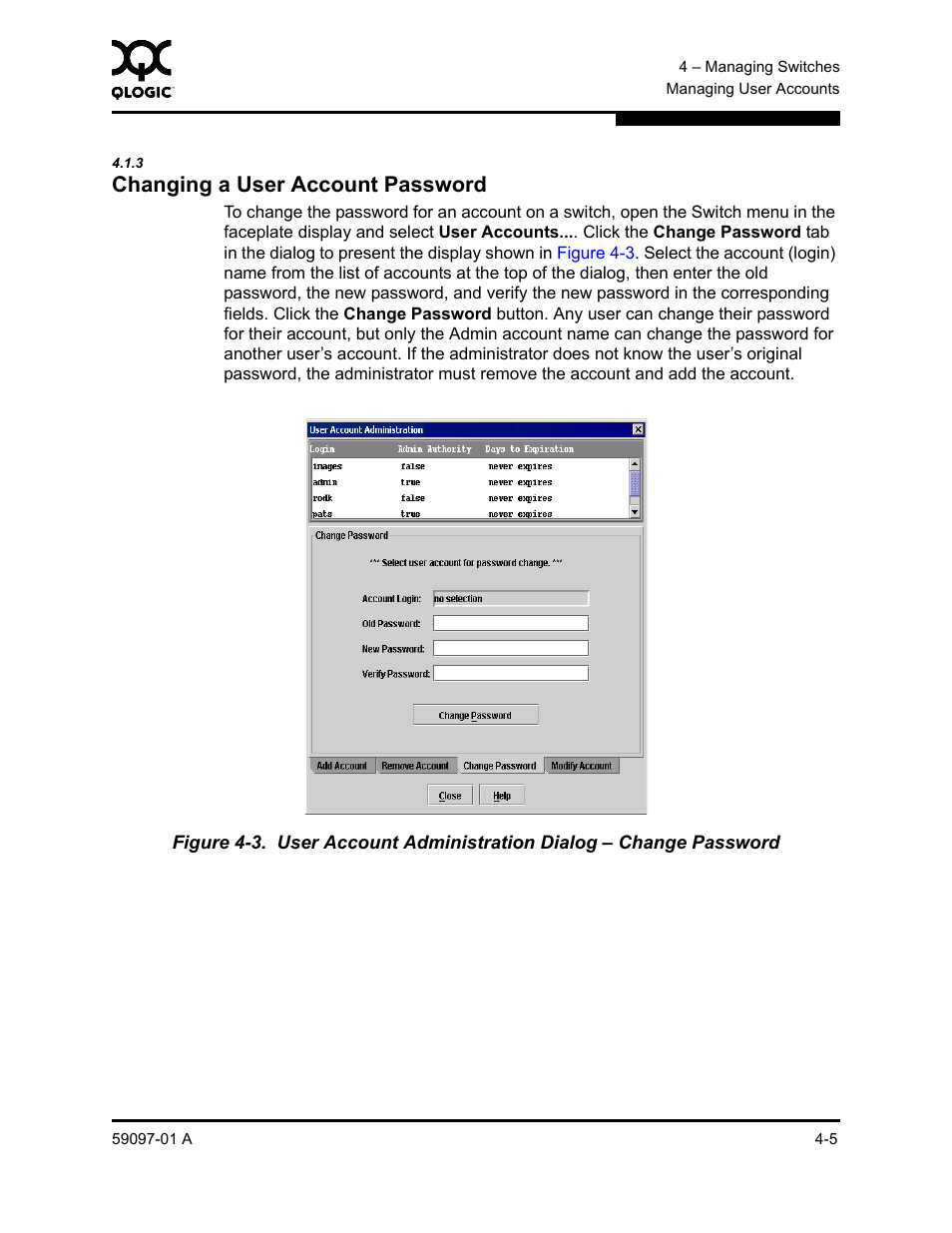 3 changing a user account password, Changing a user account password -5 | Sun Microsystems 5602 User Manual | Page 109 / 324