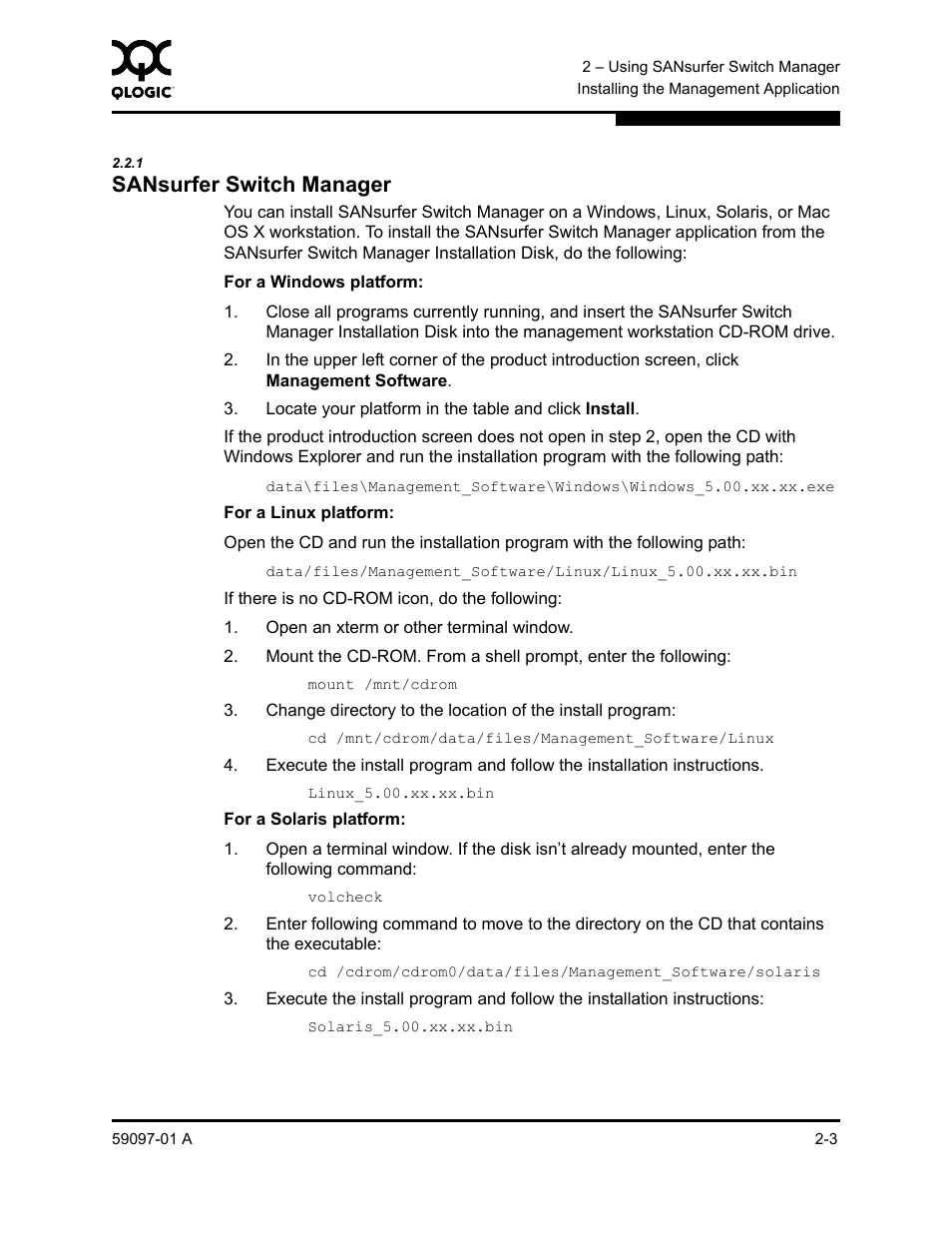 1 sansurfer switch manager, Sansurfer switch manager -3 | Sun Microsystems 5602 User Manual | Page 19 / 324